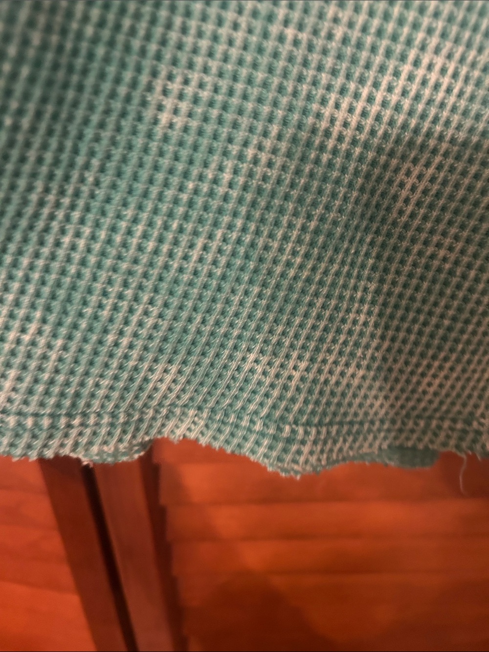 BiBi Teal Washed M Waffle Button-Front Shirt - Picture 3 of 4